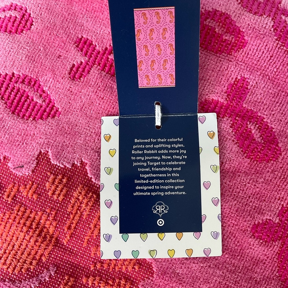 🩷Roller Rabbit x Target Seahorse Beach Towel Pink - Picture 6 of 6